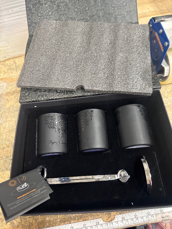 Photo 1 of *PHOTO FOR REFERENCE* Luxury Scented Candle Gift Set – 3 Crystal Soy & Beeswax Aromatherapy Candle with Snuffer Lid & Wick Trimmer,7oz/each | Floral & Citrus Scents, Candles for Women, candles for home Scented & Relaxation