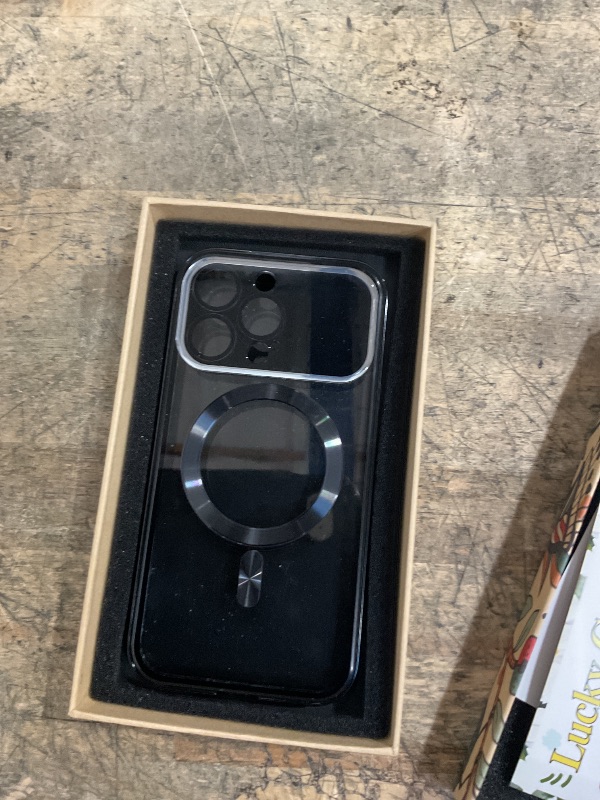 Photo 1 of [Full Camera Protection& Mechanical Lock]Magnetic Privacy Case for iPhone 13 Pro [Compatible with MagSafe] [CD Metal Ring]Full Body Shockproof Metal Bumper, 9H Anti Peeping Glass Cover-Black