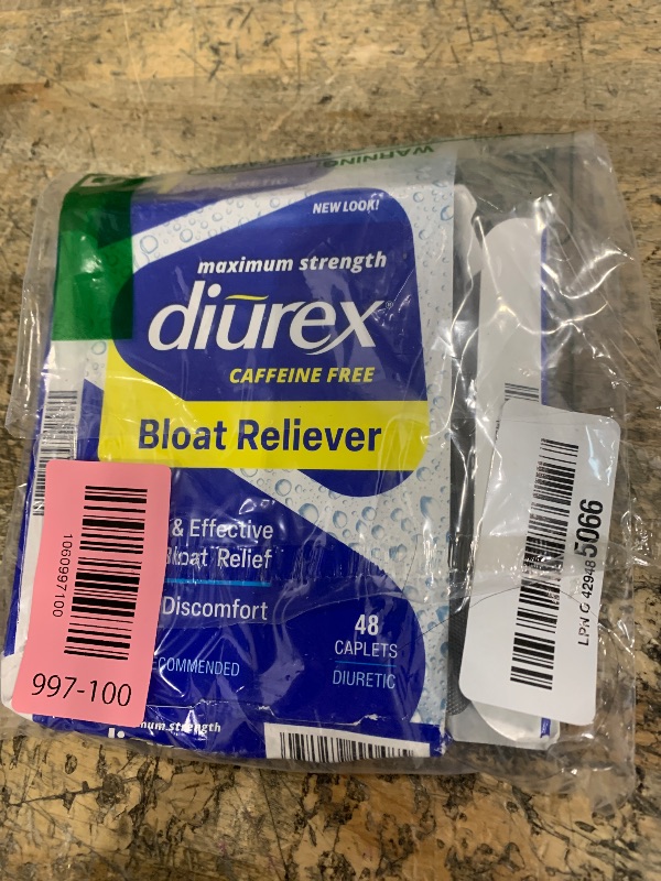 Photo 1 of ****PARTIAL SET/ 16 PILLS****** Diurex Caffeine-Free Bloat Relief, Maximum Strength, Relieve Water Bloat Discomfort, Up to 6 Hours of Relief, 48 Count