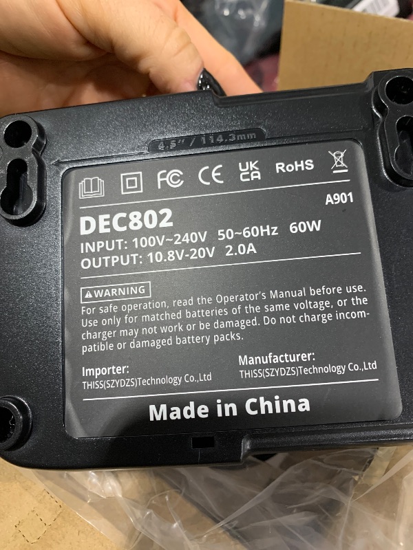 Photo 1 of 2PACK 20V 6.0Ah Lithium DCB200 Replacement for DEWALT 20V MAX Battery and Charger Combo 12V/20V DCB112 Station Kit Compatible with Dewalt 20Volt Battery DCB204 DCB203 DCB206 DCB201