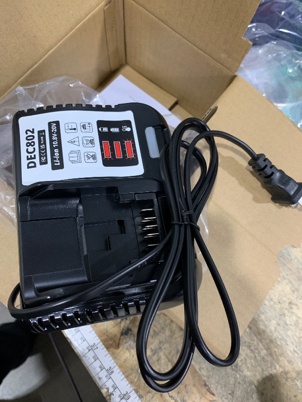 Photo 1 of 2PACK 20V 6.0Ah Lithium DCB200 Replacement for DEWALT 20V MAX Battery and Charger Combo 12V/20V DCB112 Station Kit Compatible with Dewalt 20Volt Battery DCB204 DCB203 DCB206 DCB201