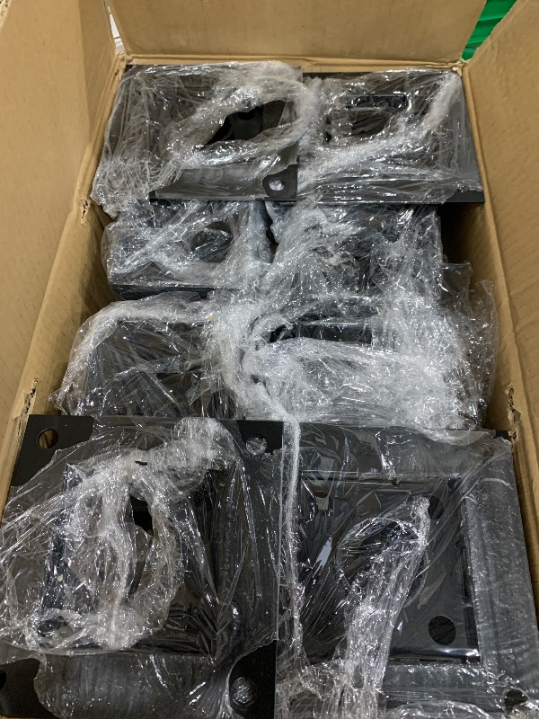 Photo 1 of (8 PCS) LADECH 4x4 Post Anchor Base with Bottom Drainage Hole, Black Powder Coated Brackets for Fence Posts, Pergola, Mailbox Post, Come with Wood Screws and Concrete Anchors