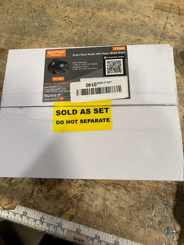 Photo 1 of [2 Pack] BESTTEN Keyed Entry Door Knob, Entrance Door Lock, Keyed Different, Standard Ball, Matte Black