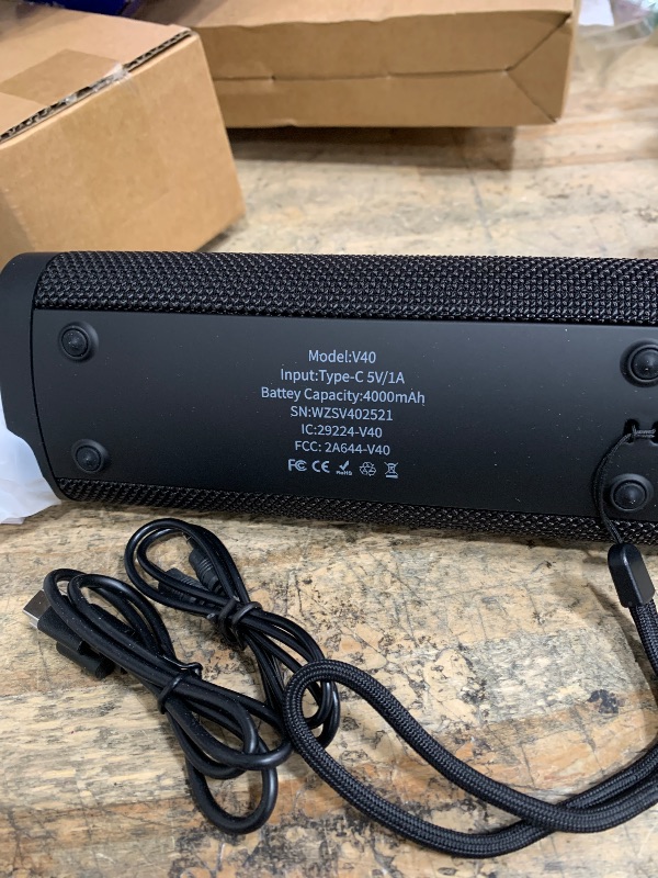 Photo 1 of ***FOR PARTS ONLY/ NON-FUNCTIONAL*** Vanzon Bluetooth Speakers, V40 Wireless Portable Bluetooth Speaker with TWS Dual Pairing, 24W Stereo Sound and 24H Playtime, IPX7 Waterproof Bluetooth Speaker for Home and Outdoor