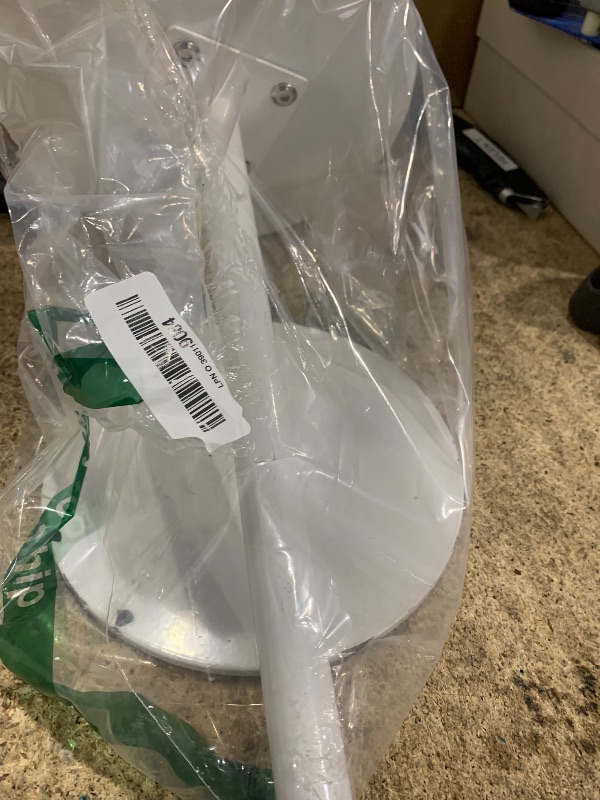 Photo 1 of ***FOR PARTS ONLY MISSSING ASSEMBLY PIECES/ HAS PAINT CHIPS*** KJGKK Drink Table, Small Pedestal Side Table, Round Cocktail Table, End Table with Metal Base, for Small Spaces, Marble White