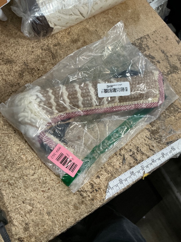 Photo 1 of ***HAS A FRAYED SIDE **** Storystore Dog Tug Toy Dog Training Bite Pillow Jute Bite Toy - Best for Tug of War, Puppy Training Interactive Play - Interactive Toys for Small and Medium Dogs (Striped, 11.8" x 3.15")