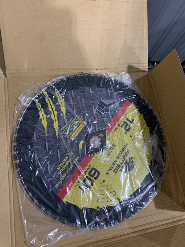 Photo 1 of 12BLADEST Blade for Cutting Mild Steel with 1" Arbor, for Circular and Chop Saws, No Heat, No Burrs & Virtually No Sparks, Carbide-Tipped TCT Blade for Cold Metal Cutting,12-Inch x 60-Tooth