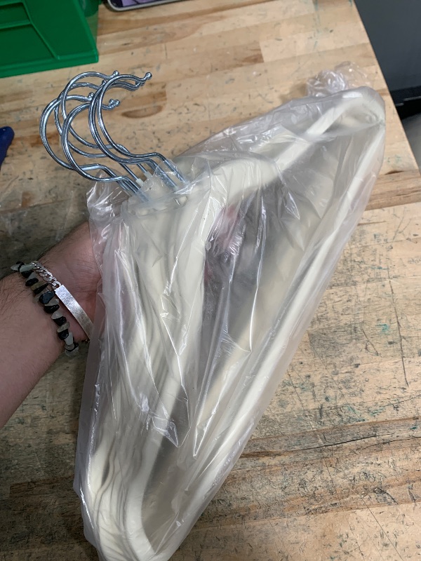 Photo 1 of **10 ONLY**Zober Velvet Hangers 50 Pack - Ivory for Coats, Pants & Dress Clothes - Non Slip w/ 360 Degree Swivel, Holds up to 10 lbs - Strong Felt Hangers for Clothing