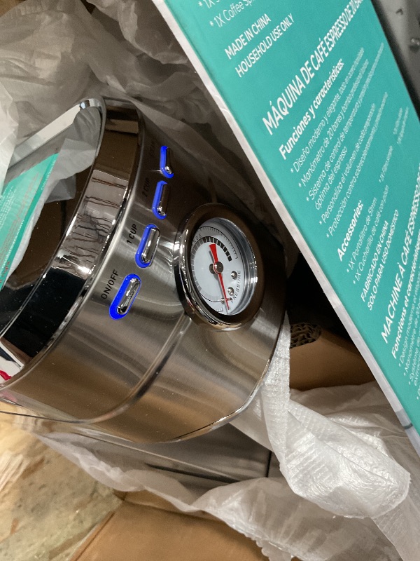 Photo 1 of ***(PARTS ONLY/ MAJOR DAMAGE/ NON FUNCTIONAL)***CASABREWS CM5418 Espresso Machine 20 Bar, Compact Espresso Maker with Steam Milk Frother, Stainless Steel Coffee Machine with 34oz Removable Water Tank for Cappuccino, Latte, Silver