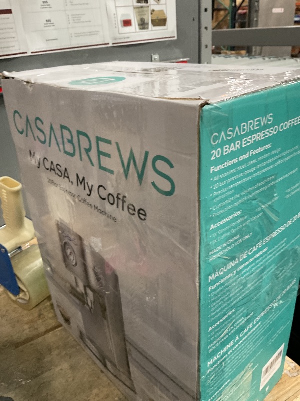 Photo 1 of ***(PARTS ONLY/ MAJOR DAMAGE/ NON FUNCTIONAL)***CASABREWS CM5418 Espresso Machine 20 Bar, Compact Espresso Maker with Steam Milk Frother, Stainless Steel Coffee Machine with 34oz Removable Water Tank for Cappuccino, Latte, Silver