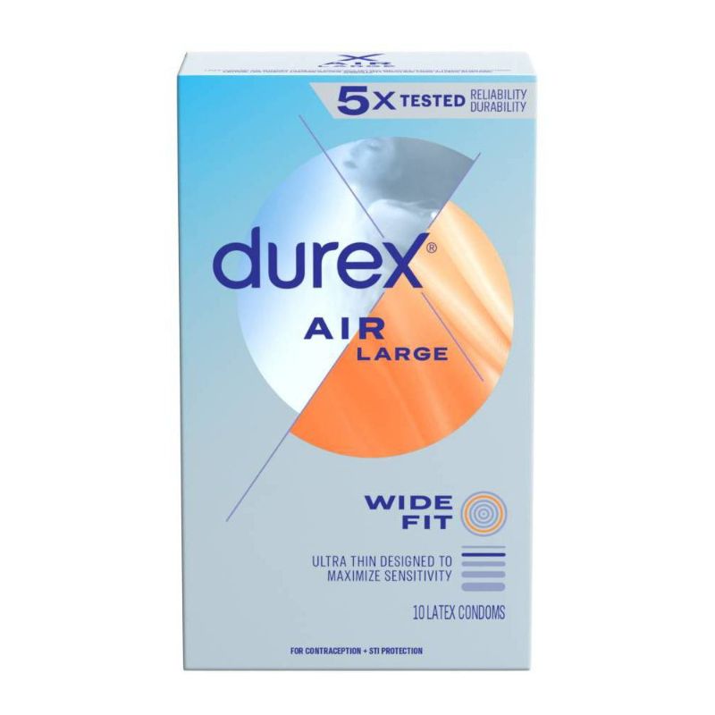 Photo 1 of *** ONLY 9 *** Durex Air Condoms Extra Thin Transparent Natural Rubber Latex Condoms for Men Wide Fit FSA & HSA Eligible 10 Count