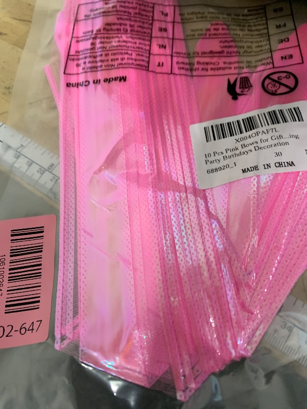 Photo 1 of 10 Pcs Laser Color Big Bow for Present Pink Bow for Gift Wrapping Iridescent Big Bows for Present Valentines Pull Bows for Christmas Wedding Party Birthdays Decoration