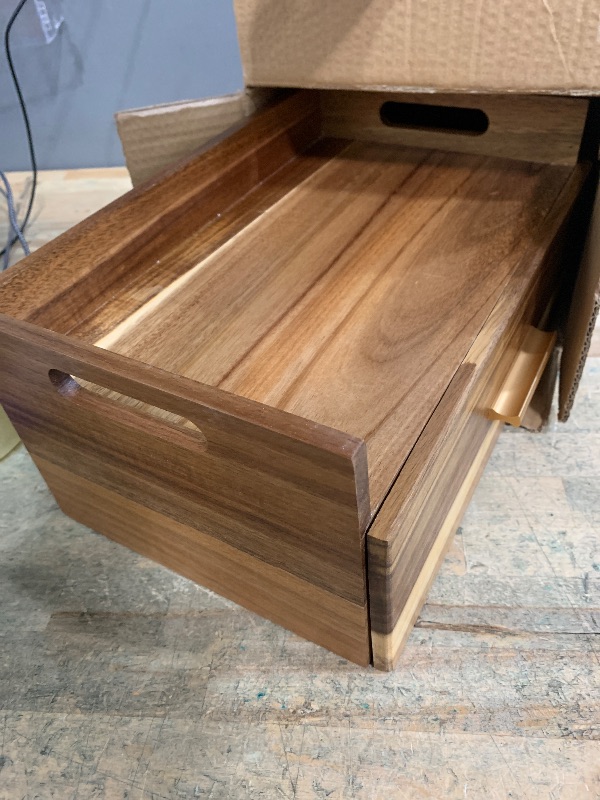 Photo 1 of ***FOR PARTS/ DAMAGED & BROKEN PIECES***** Acacia Wood Tea Bag Organizer, Wooden Tea Bag Storage Box Holder with Drawer for Kitchen Office Tea Bar Countertop