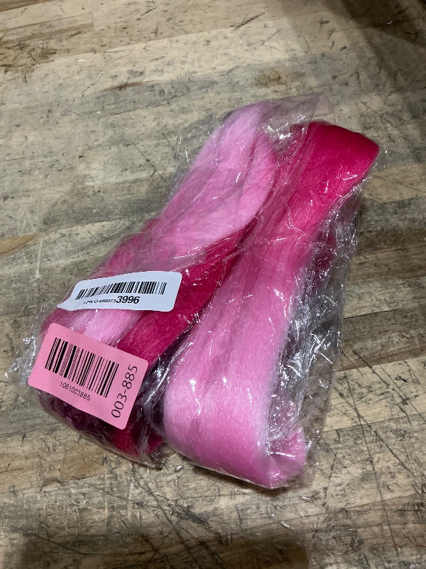 Photo 1 of ***HAS MINOR TANGLES/ WILL NEED A LITTLE TLC*** Pink Ombre Braiding Hair Extension for Braids Synthetic Braid Ponytail Extensions with Elastic Tie Fashion Festival Rave Hair Accessories(Pack of 2)