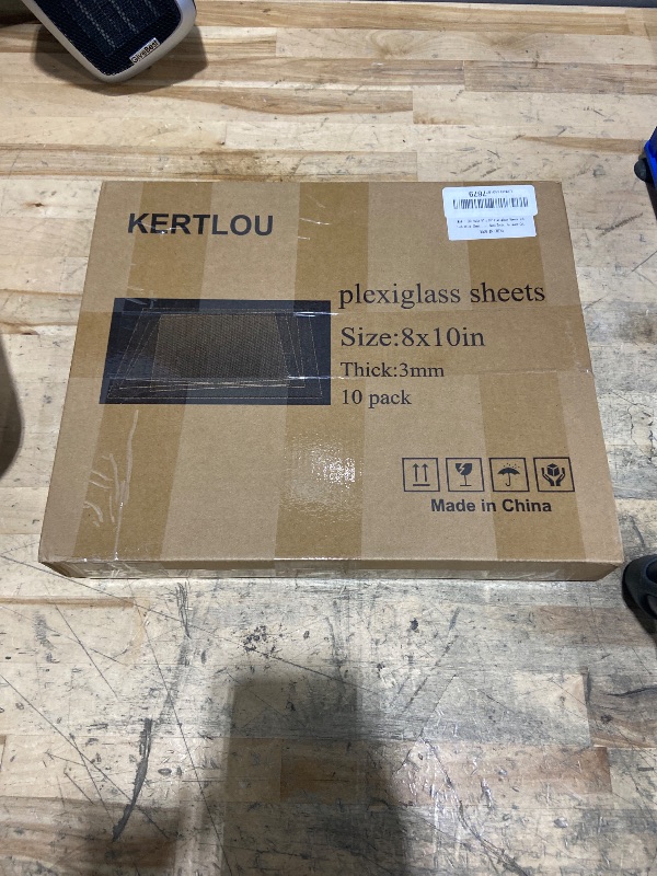 Photo 1 of (10 Pack) 8" x 10" Plexiglass Sheets 1/8 inch Thick (3mm), Clear Acrylic Sheets Panel Cut to Size Plexiglass Acrylic Board, Cut with Engraver, Power Saw or Hand Tools, No Laser Cut.