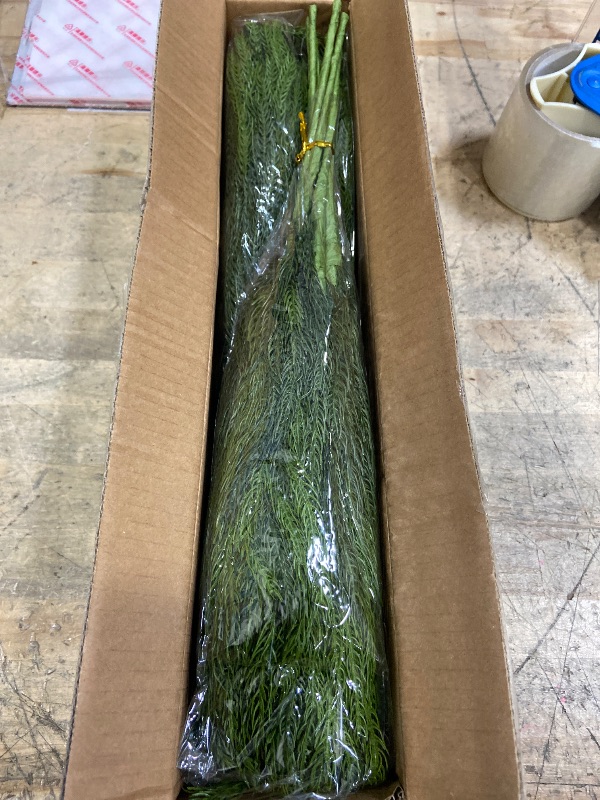 Photo 1 of 16 Pcs Real Touch Norfolk Pine Branch -18" Artificial Christmas Green Plants Branches Faux Greenery Stem Fake Cedar Pine Picks for Vase DIY Crafts Garland Wreath Xmas Indoor Outdoor Home Decor