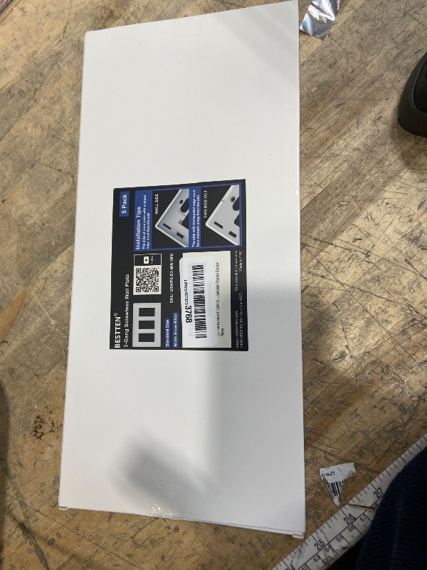 Photo 1 of (5 Pack) BESTTEN USWP6 Matte Snow White 3-Gang Screwless Wall Plate, Decorator Outlet Cover, H4.69” x W6.54”, for Light Switch, Dimmer, USB, GFCI, Receptacle