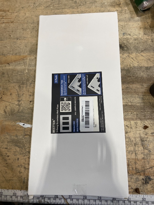 Photo 1 of (5 Pack) BESTTEN USWP6 Matte Snow White 3-Gang Screwless Wall Plate, Decorator Outlet Cover, H4.69” x W6.54”, for Light Switch, Dimmer, USB, GFCI, Receptacle