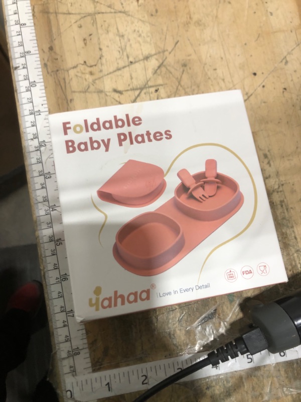 Photo 1 of **FACTORY SEALED** yahaa Silicone Foldable Novelty Dinner Plates,Baby Plates Travel Essential with Forks and Spoons,Microwave & Dishwasher Safe,Watermelon
