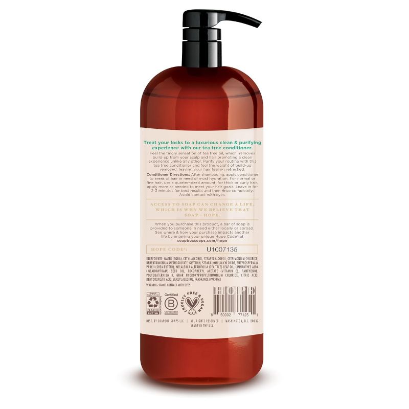 Photo 1 of **Shampoo only **
Soapbox Tea Tree Shampoo and Conditioner Set, Scalp Balancing with Tea Tree Oil, Jojoba Oil, Aloe and Shea Butter to Clean and Purify for All Hair Types,