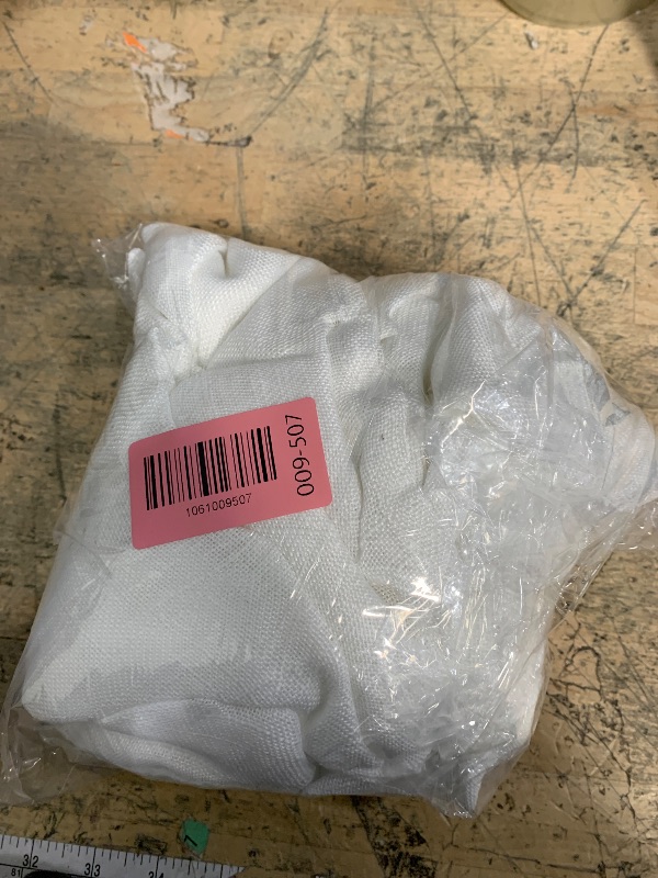 Photo 1 of  White Linen Curtains for Kitchen Window Over Sink, Short Semi Sheer Drapes Light Filtering with Rod Pocket Back Tab for Cafe Bathroom Window, 2 Panels,