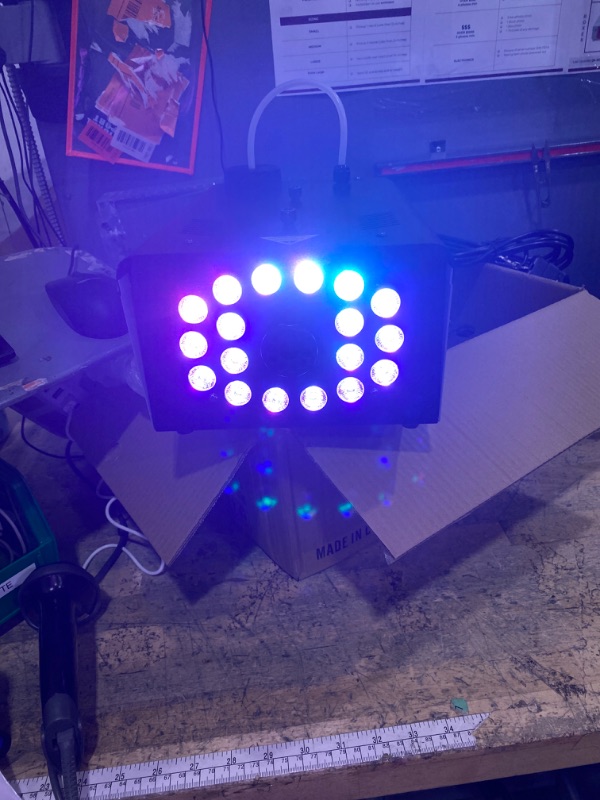 Photo 1 of 1200W Fog Machine Halloween Outdoor with 18 LED Lights 6000CFM Smoke Machine Fog Indoor with Remote for Wedding Party DJ Disco Stage nellis tested