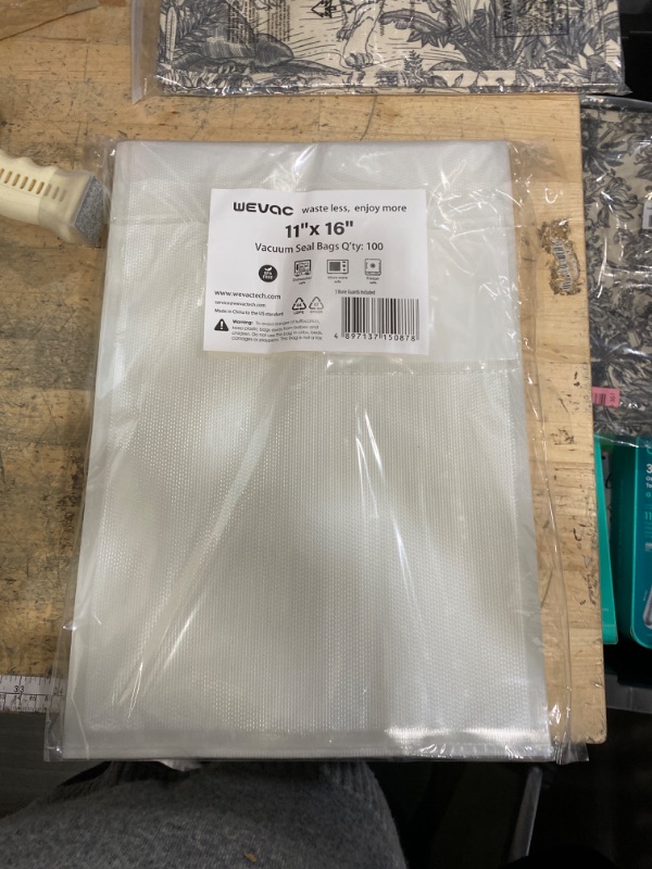 Photo 1 of [2024 Q4] 11" x 16" Vacuum Sealer Bags, 100 Count-Ideal for Food Storage, Sous Vide, and Meal Prep, Keep Food Fresh and Nutrients, Wevac Lite