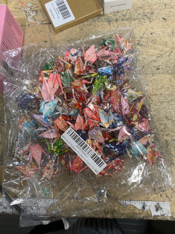 Photo 1 of 100PCS Premade Mini Japanese Washi Origami Paper Cranes Folded Origami Cranes Handmade DIY Yuzen Paper Cranes Garlands For Tea Party Favors Wedding Baby Shower Birds Party Supplies (2.36") 