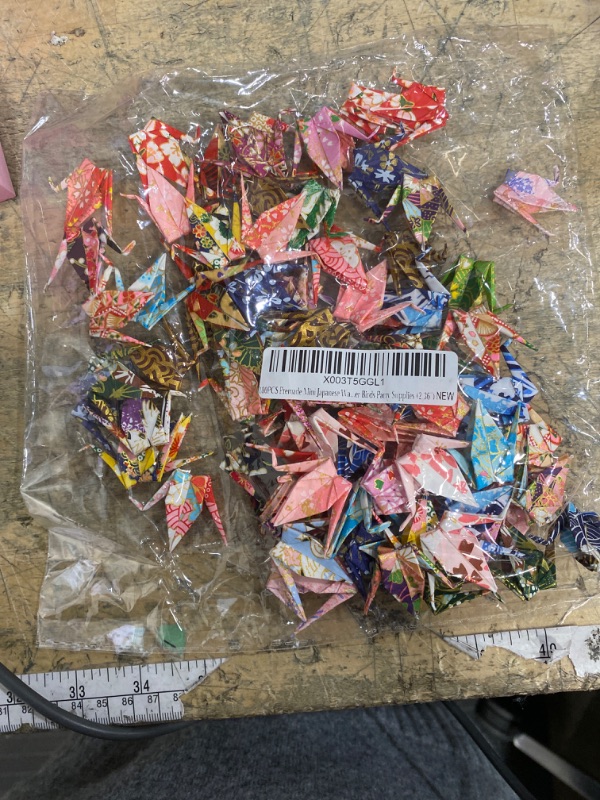 Photo 1 of 100PCS Premade Mini Japanese Washi Origami Paper Cranes Folded Origami Cranes Handmade DIY Yuzen Paper Cranes Garlands For Tea Party Favors Wedding Baby Shower Birds Party Supplies (2.36")