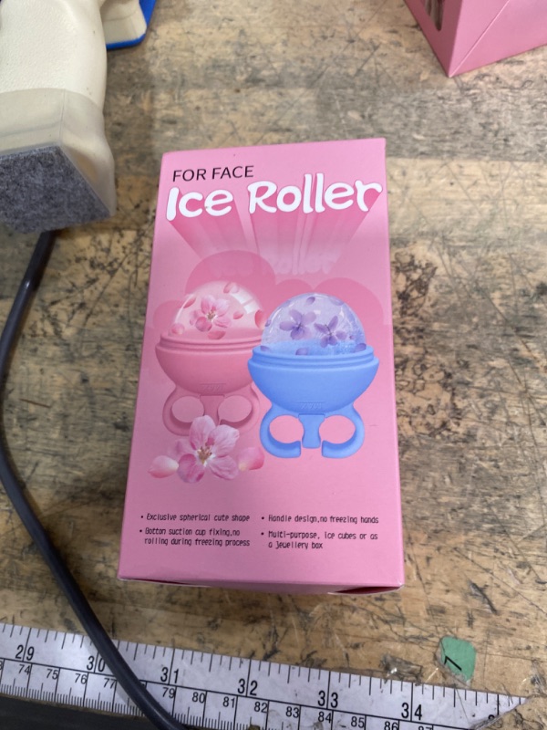 Photo 1 of 2 Pack Ice Roller for Face, Face Ice Roller for Women Face Neck Body and Eye, Ice Face Roller Tones Skin Eliminates Puffiness Ice for Face Ice Mold (Pink Blue)