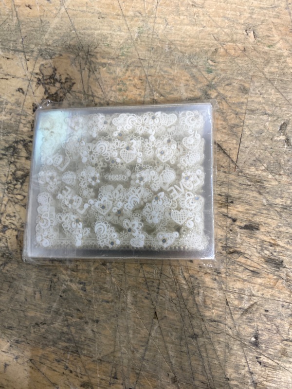 Photo 1 of 24 Sheets Flower Nail Art Stickers Decals White Floral Nail Decals 3D Self Adhesive Nail Stickers White Flower Designs Nail Art Supplies for Women Nail Manicure Decorations