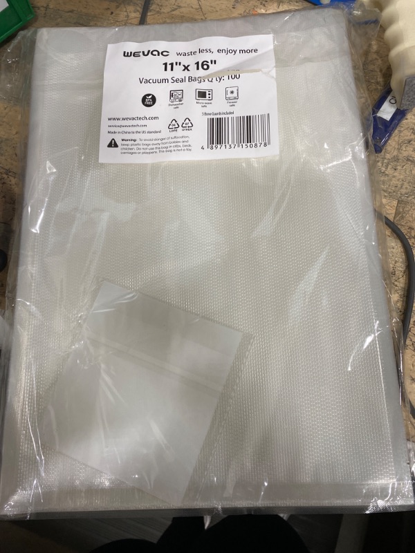 Photo 1 of [2024 Q4] 11" x 16" Vacuum Sealer Bags, 100 Count-Ideal for Food Storage, Sous Vide, and Meal Prep, Keep Food Fresh and Nutrients, Wevac Lite