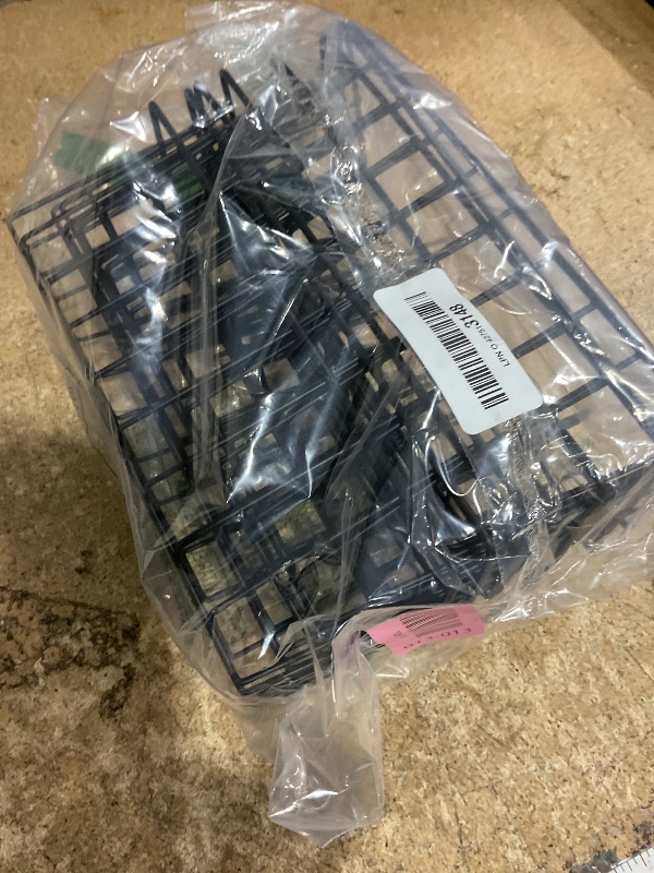 Photo 1 of 10Pcs Wire Basket Wall Grid Panel Hanging Wire Baskets Wall Storage and Display Basket Metal Hanging Wire Baskets for Kitchen Bathroom Storage Home Decor, Black