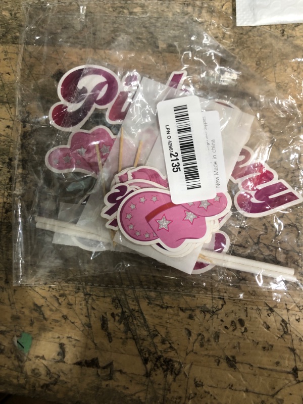 Photo 1 of 10Pcs Pink Pony Club Cake topper Decorations with 9pcs Cupcake Toppers, 1pcs Big Cake Topper for Bachelorette Decorations, Birthday Party Sign, Concert Bday Background, Cowgirl Bach Supplies
