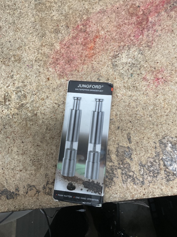 Photo 1 of [2 Pieces] Premium Stainless Steel Salt Grinder and Pepper Mill Set for Pepper Sea Salt Himalayan Salt and Spices with Thumb Button for One Hand Operation