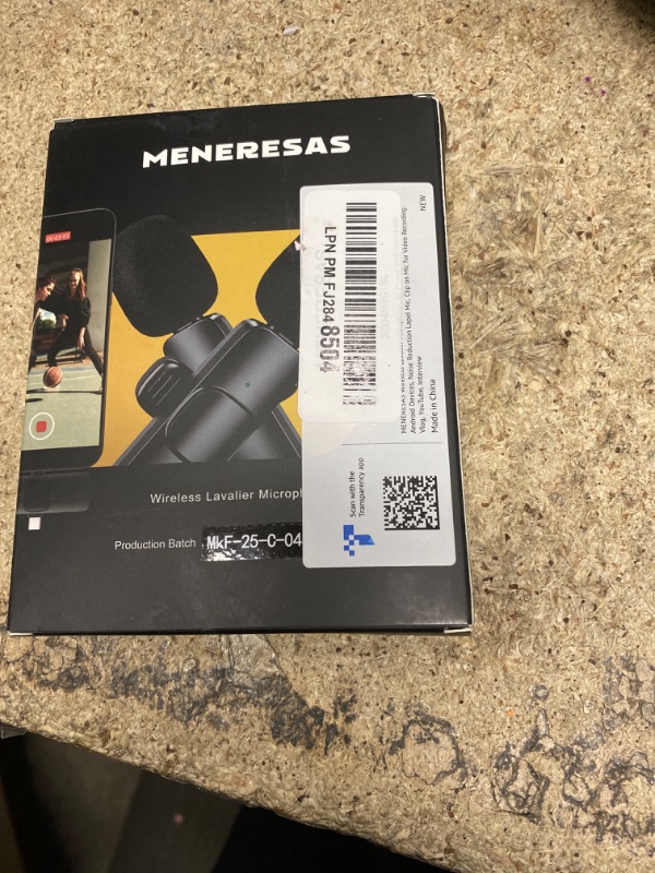 Photo 1 of MENERESAS 3-in-1 Mini Microphone for iPhone: Wireless Lavalier Microphones for iOS/Android/Camera - Noise Reduction Lapel Mic for??Live Stream - Texture Black