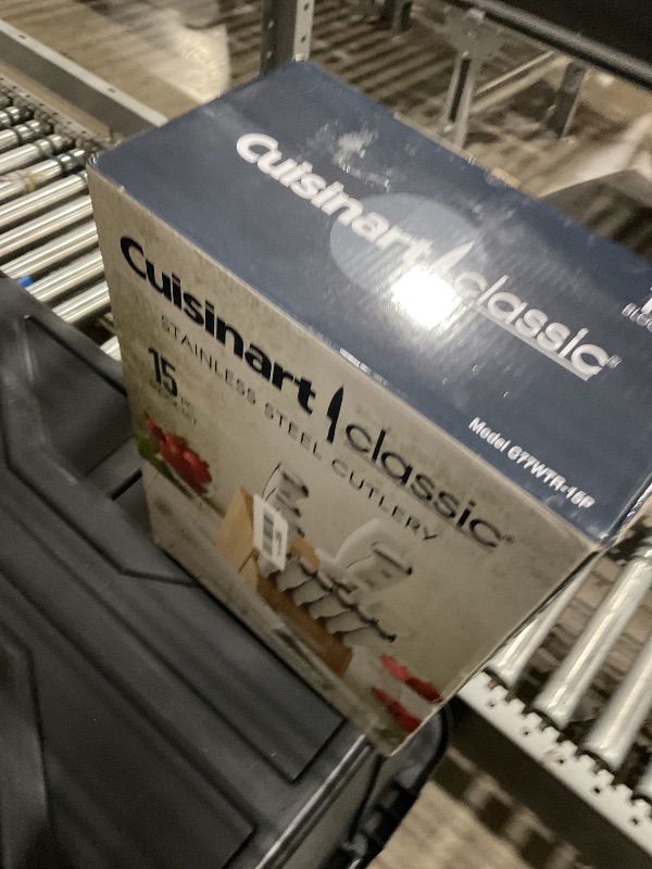 Photo 1 of **MINOR RUSTING ON KNIFE HANDLES*** Cuisinart 15-Piece Knife Set with Block, High Carbon Stainless Steel, Forged Triple Rivet, White, C77WTR-15P