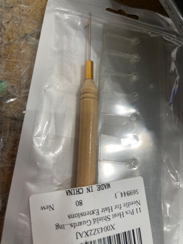 Photo 1 of 11 Pcs Heat Shield Guards for Hair Extension with Hook Hair Extension Tool, Multi Hole Shield Spacers Fusion Glue Protector Templates, Pulling Needle for Hair Extensions