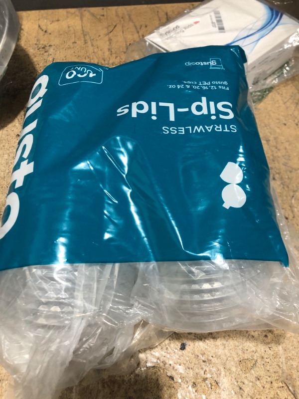 Photo 1 of [100 Count] Crystal Clear Strawless PET Plastic Lids for 12, 16, 20 & 24 oz. Milkshake Cups