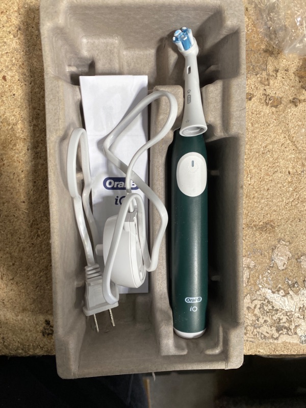 Photo 1 of ***SEE NOTES***Oral-B iO Series 2 Rechargeable Electric Powered Toothbrush Starter Kit, Forest Green with 2 Brush Heads - Automatic Pressure Sensor to Protect Gums - 3 Modes - 2 Min Timer