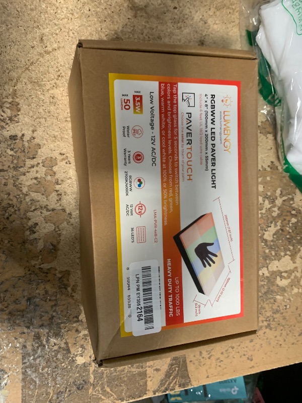 Photo 1 of ***SEE NOTES****LUMENGY Paver Light 4x8 Inch with RGBWW Color Changing by Touch, Glare-Free Illumination for Driveways, Pathways, Pool Deck & Patios.12V AC/DC, Waterproof & Drive-Over Rated (1-Pack)