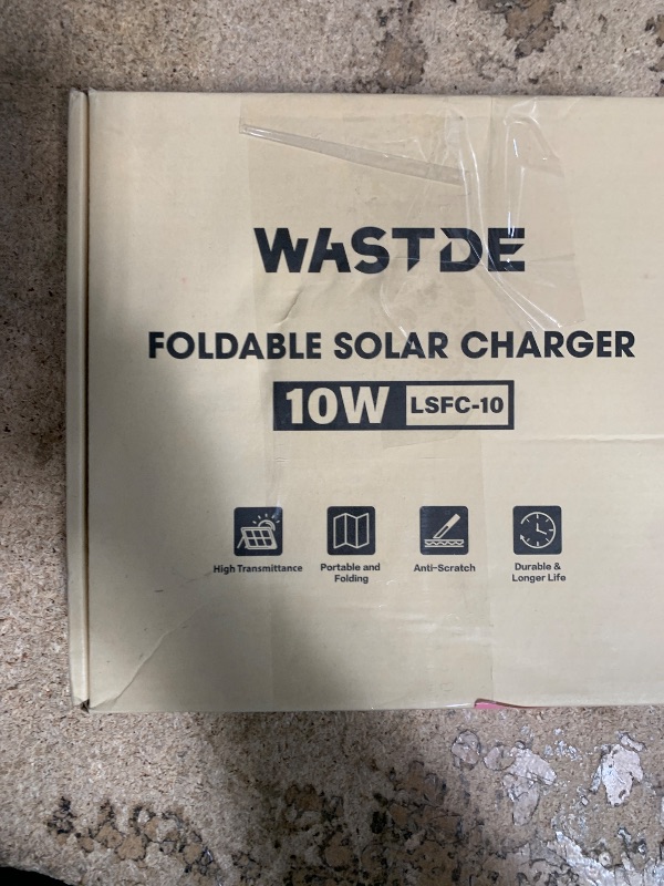 Photo 1 of 10W Portable Solar Panel Chargers (5V USB-A/USB-C), IP65 Waterproof Small Foldable Solar Panel with Large Storage, Backpacking Panel with 2 Carabiner for Camping,Hiking, Cell Phone,Tablet