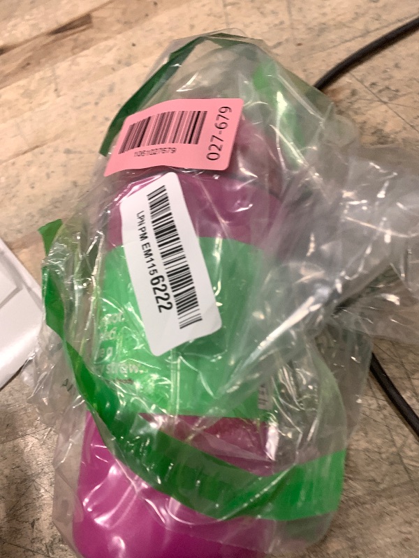 Photo 1 of ***LID DOESN'T CLOSE PROPERLY**** Owala Kids Flip Insulated Stainless-Steel Water Bottle with Straw and Locking Lid, 14-Ounce, Pink/Purple (All the Berries)