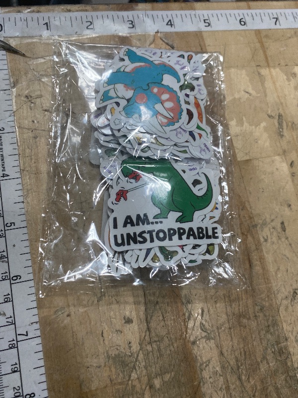 Photo 1 of 100PCS Dinosaur Stickers, Cute Waterproof Cartoon Stickers for Kids, Teaching Rewards, Dino Party Favourites, Stocking Stuffers for Kids Boys Girls Toddlers Teens