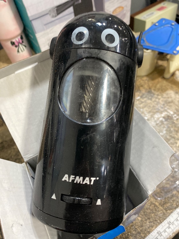 Photo 1 of ***(PARTS ONLY/ NON FUNCTIONAL)***AFMAT Electric Pencil Sharpener, Fully Automatic Robot Pencil Sharpeners for Colored Pencils 7-11.5mm, Auto in & Out, Rechargeable Hands-Free Sharpener for Home, Classroom, Battery Operated PSX5RB