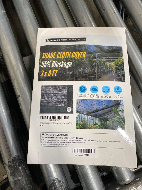 Photo 1 of [WindscreenSupplyCo] 55% 3 x 6 FT Shade Cloth Sun Shade Net with Grommets Sunblock Mesh Tarp for Garden Plants Cover Greenhouse and Patio