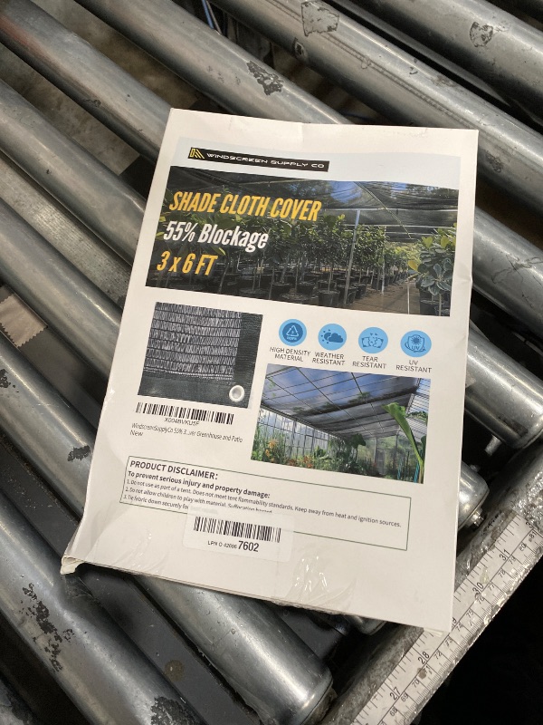 Photo 1 of [WindscreenSupplyCo] 55% 3 x 6 FT Shade Cloth Sun Shade Net with Grommets Sunblock Mesh Tarp for Garden Plants Cover Greenhouse and Patio