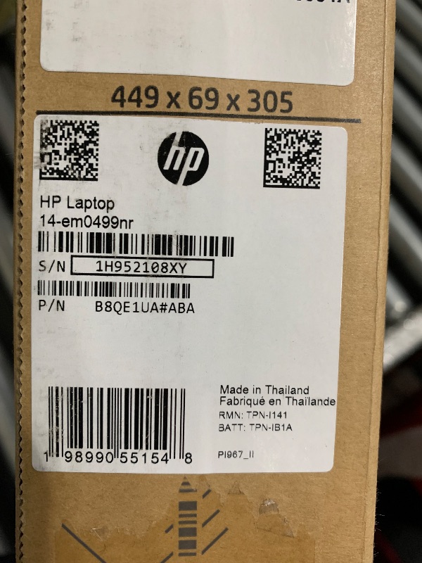 Photo 1 of ==== SEE NOTES===== HP 14 inch Laptop, HD Touchscreen Display, AMD Ryzen 5 7520U, 8 GB RAM, 512 GB SSD, AMD Radeon Graphics, Windows 11 Home, Natural Silver, 14-em0499nr