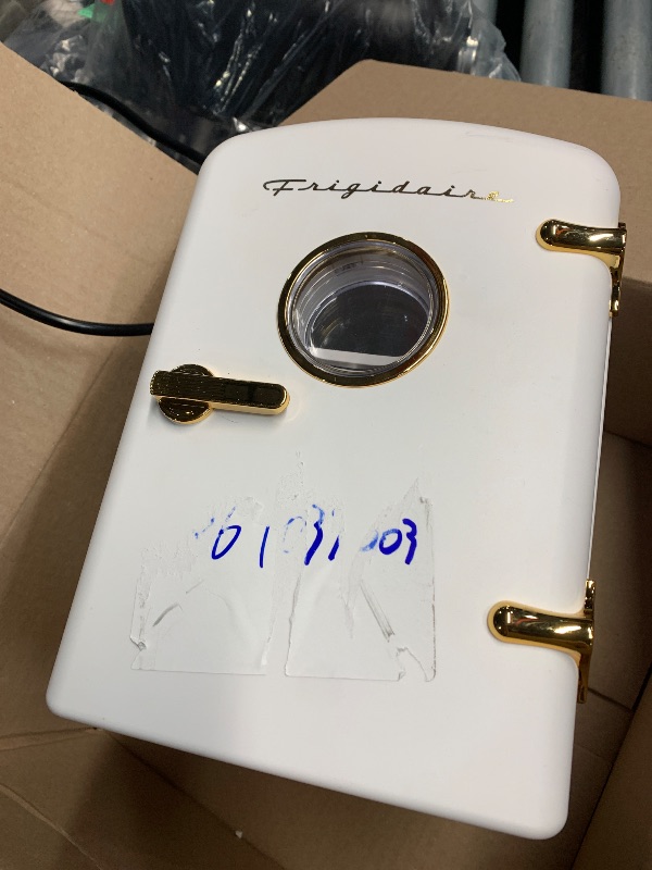 Photo 1 of (used)(see images) Frigidaire Retro Mini Personal Fridge Cooler, Holds up to 9 Cans, Portable for Car, Office, Bedroom, Dorm Room