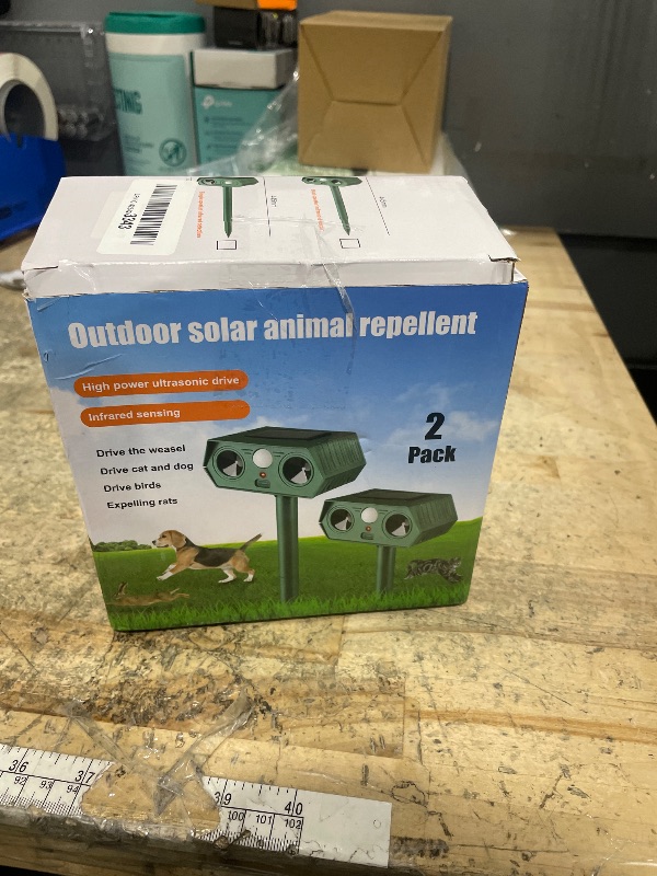 Photo 1 of 2 Pack 2025 Ultrasonic Animal Repellent Outdoor Cat Repellent Devices Solar Animal Repeller Motion Activated Deterrent to Scare Deer Squirrel Rabbit Raccoon Skunk for Yard Lawn Outdoor